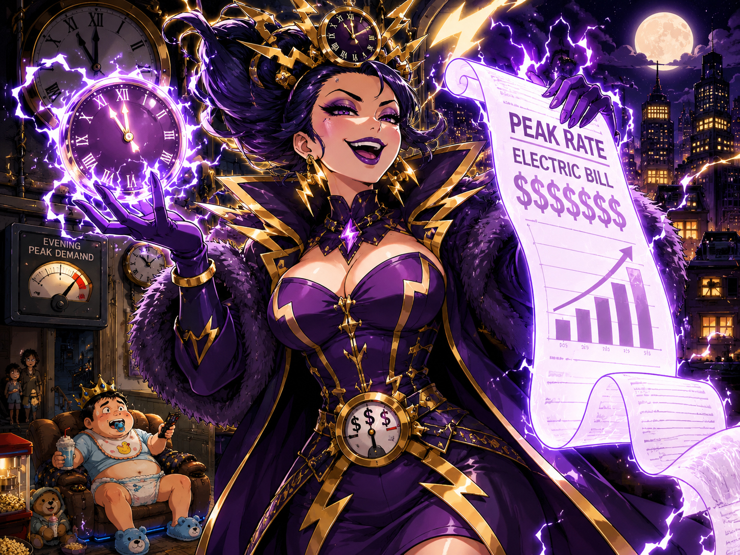 Madame Kilowatt peak rate villain manga character